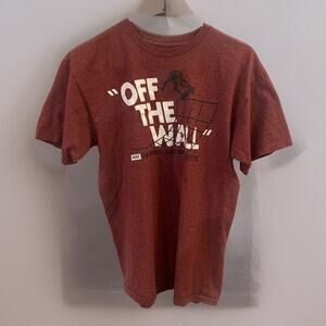 Vans Off The Wall Burgundy T Shirt Mend Medium